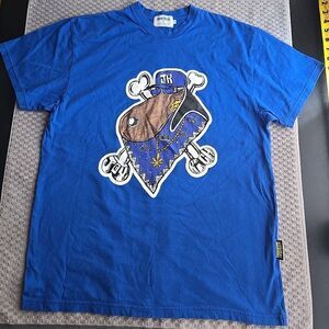 Snoop Dogg x Joy Rich Collab Mens Doggystyle Bandana Crip Dog Blue Graphic SMALL